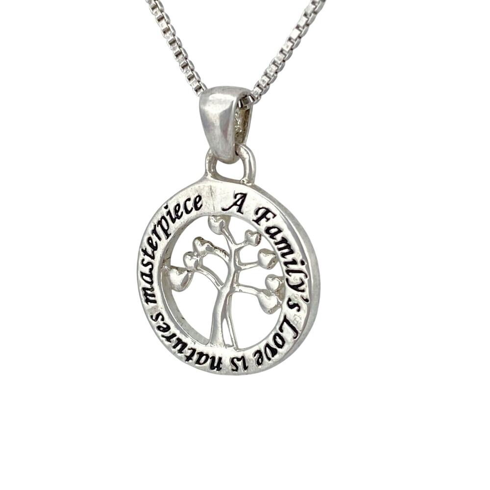 Round Tree Of Life Circle Pendant ONLY | Vintage Sterling Silver 925 - Picture 5 of 6